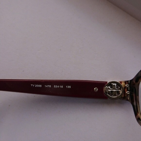 TORY BURCH Eyeglasses TY 2055 1476 Porchini Tortoise/Bordeaux 53MM - Frame Only - Picture 4 of 11